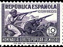 Spain - 1938 - Army - 10 CTS - Violet - Spain, People's Army - Edifil 793 - Tribute to the People's Army Militias - 0